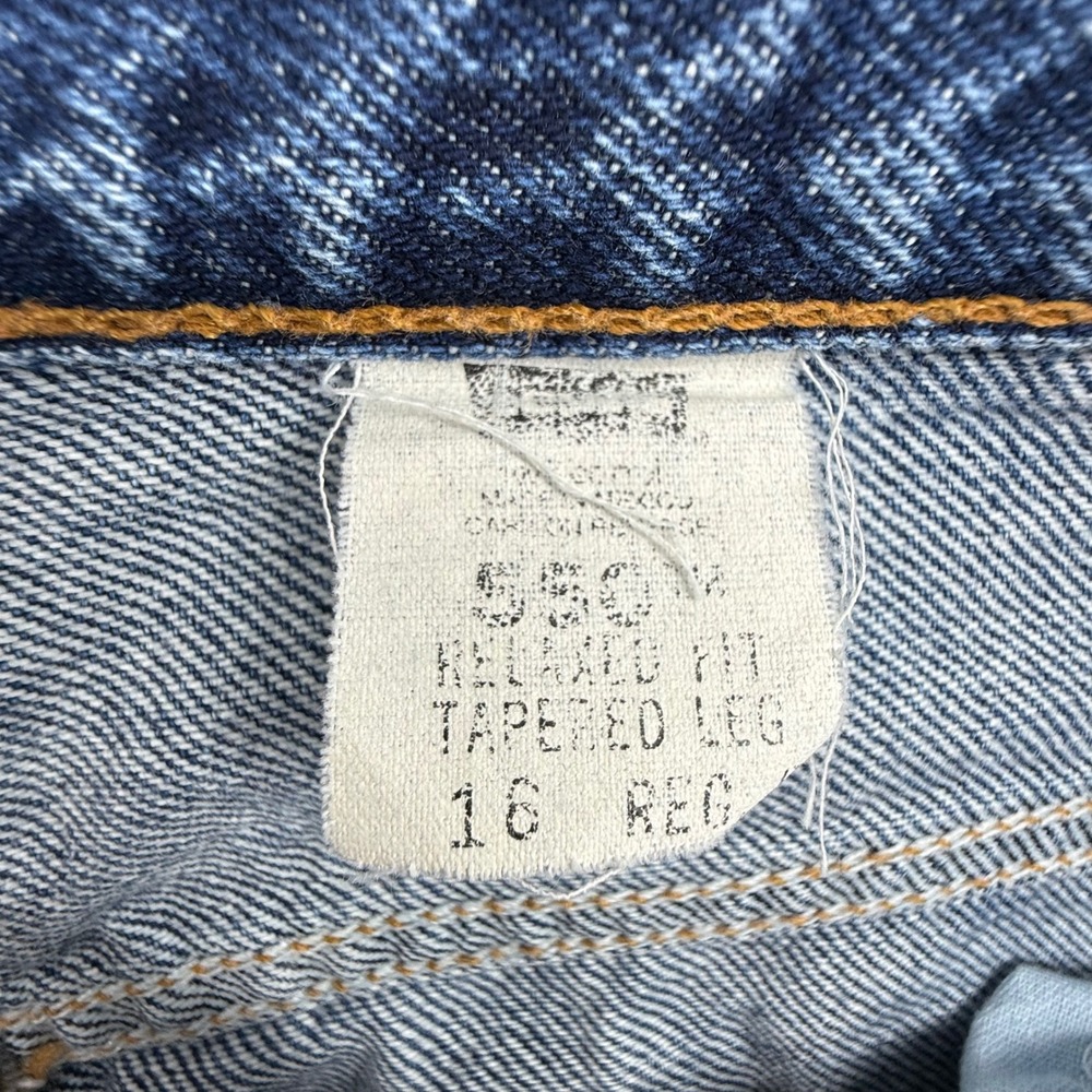 Levi's 550 Jeans Women Size 16 Blue Excellent Relaxed Fit Tapered Leg High Rise - Picture 5 of 6